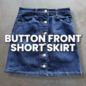 50 x LADIES BUTTON FRONT SHORT SKIRTS - SACKS