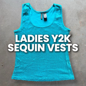 50 x LADIES Y2K SEQUIN VESTS- SACKS