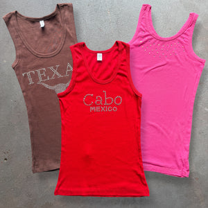 50 x LADIES Y2K RIBBED VESTS- SACKS