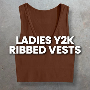 50 x LADIES Y2K RIBBED VESTS- SACKS