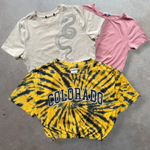 50 x LADIES Y2K CROPPED TEES- SACKS