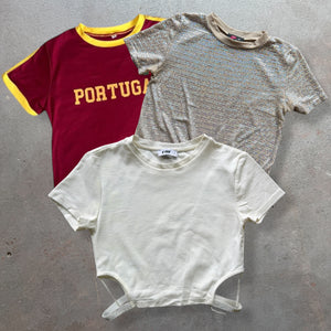 50 x LADIES Y2K CROPPED TEES- SACKS